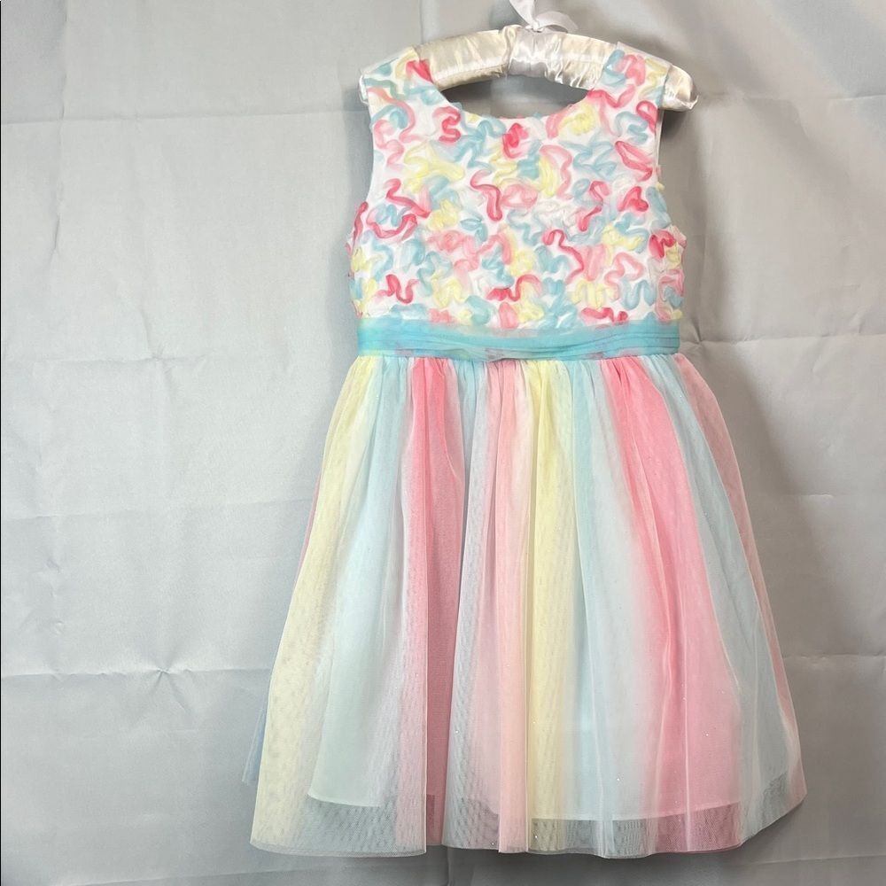 Jona Michelle pastelโrainbow tulle party dress size 4T